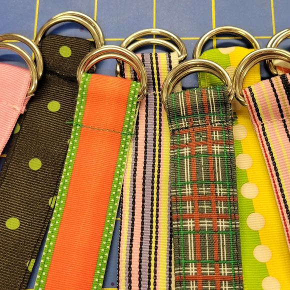 Grosgrain Ribbon Bracelet 9" x 7/8" w Silver Buckle Set of 9 - Picture 2 of 5